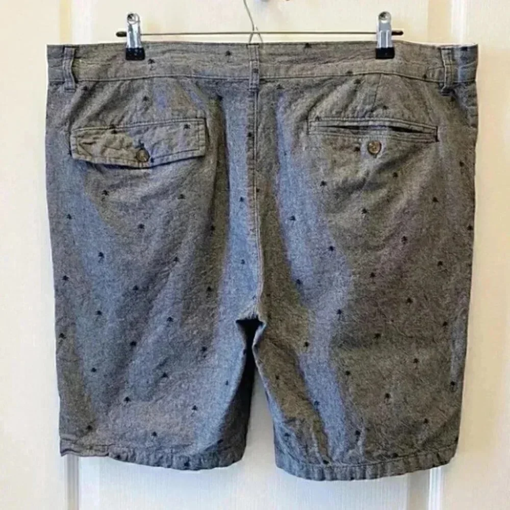Urban Man Shorts Flat Front Chino Style Chambray Blue Size 38 - Picture 4 of 16
